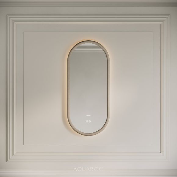 Lumiere Oval Pill Mirror 400mm - Sabbia Grigio